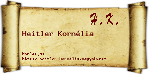 Heitler Kornélia névjegykártya